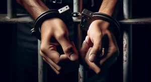Person with handcuffs, needing Los Banos DUI attorney.