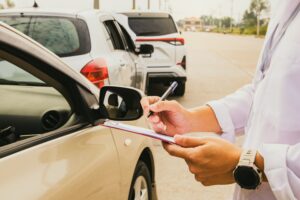 Out-of-state traffic ticket being issued to a motorist